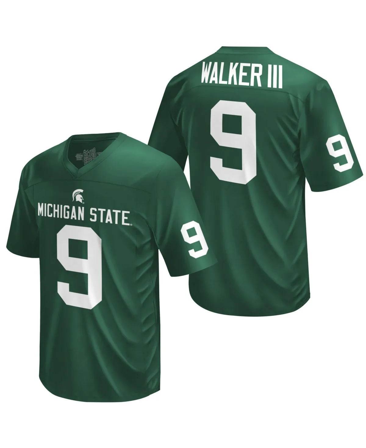 Kenneth Walker III Michigan State Spartans Commemorative Classics V-Neck Football Jersey by Original Retro Brand