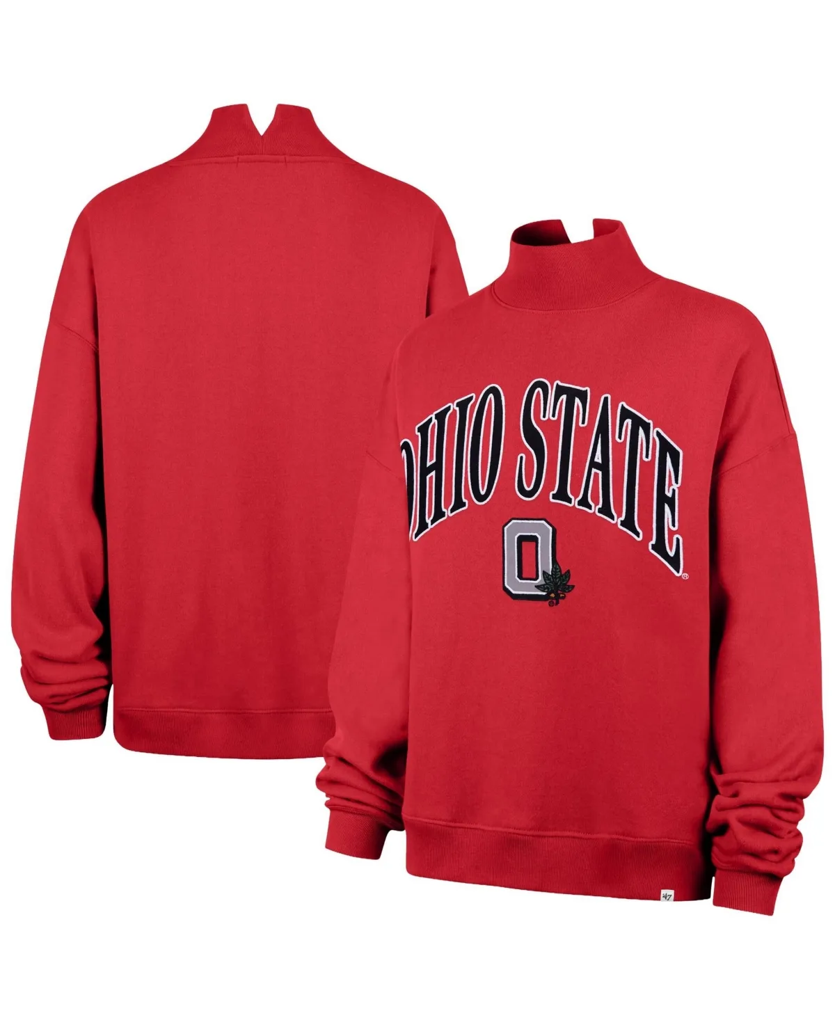 Ohio State Buckeyes Mock-Neck Dropped-Shoulder Sweatshirt