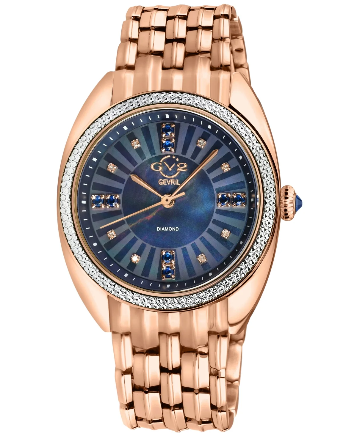 Palermo Swiss Quartz Rose Stainless Steel Watch 35mm by Gv2 by Gevril