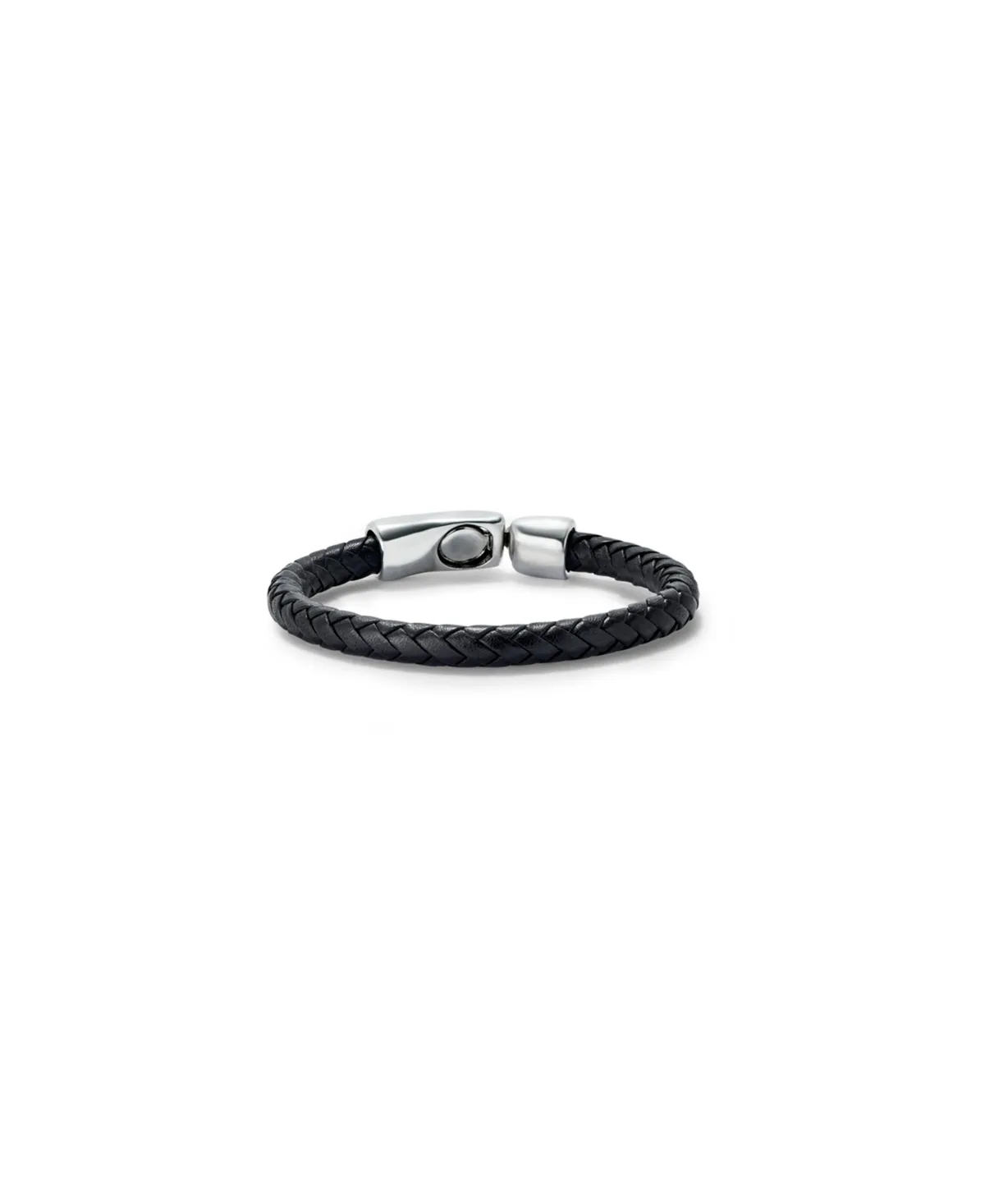 Braided Leather Bracelet with Secure Closure