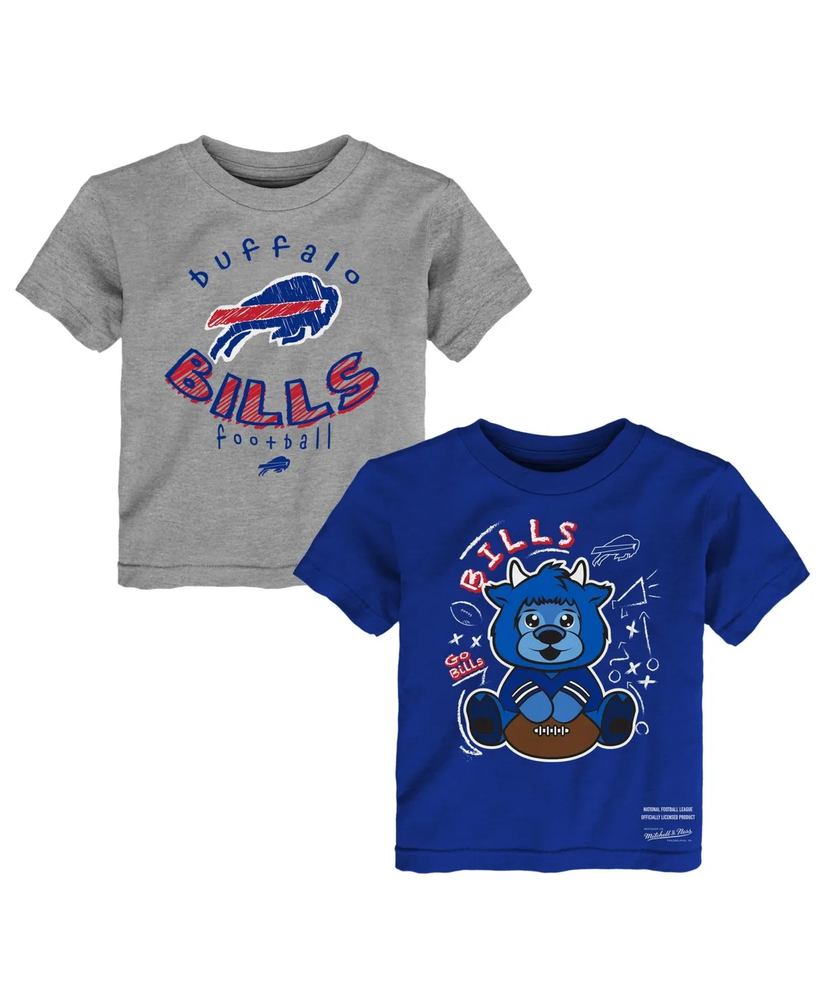 Buffalo Bills Two-Pack Sketched Up T-Shirt Set by Mitchell & Ness