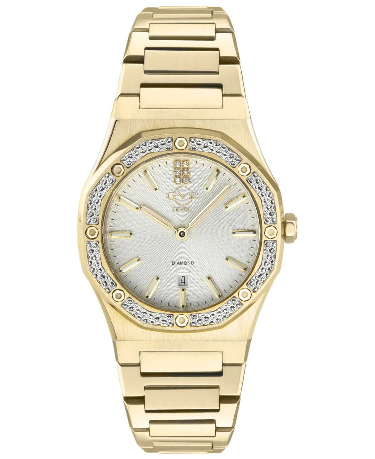 Palmanova Gold-Tone Ion Plating Swiss Quartz Bracelet Watch 33mm by Gevril