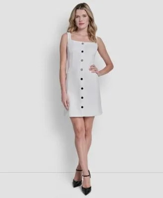 Sleeveless Square Neck Sheath Dress by DKNY