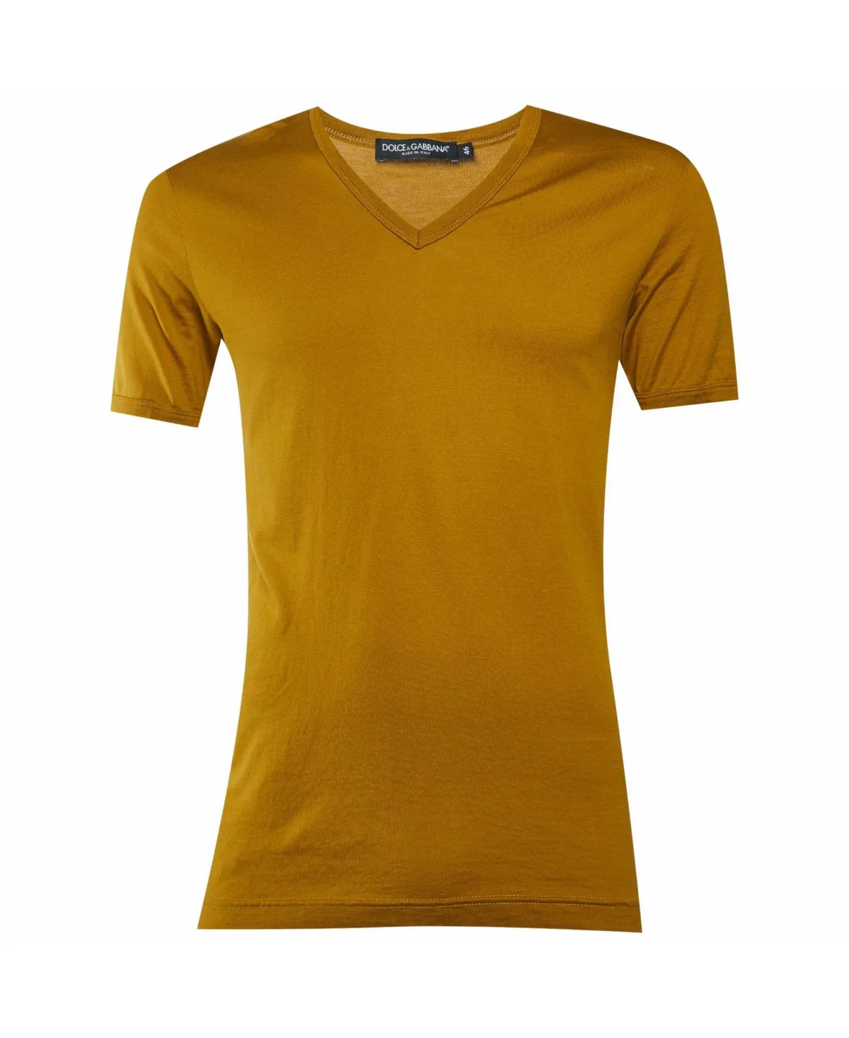 Pre-Owned Dolce & Gabbana Solid Cotton V-Neck T-Shirt by Dolce & Gabbana