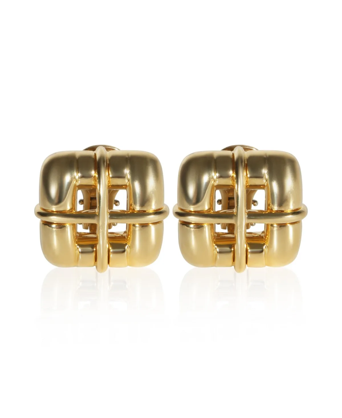 Pre-Owned Yellow Gold Square Window Biscayne Earrings by Tiffany & Co.