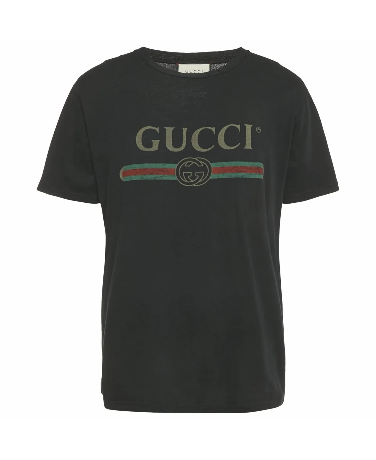 Pre-Owned Distressed Logo Cotton T-Shirt by Gucci