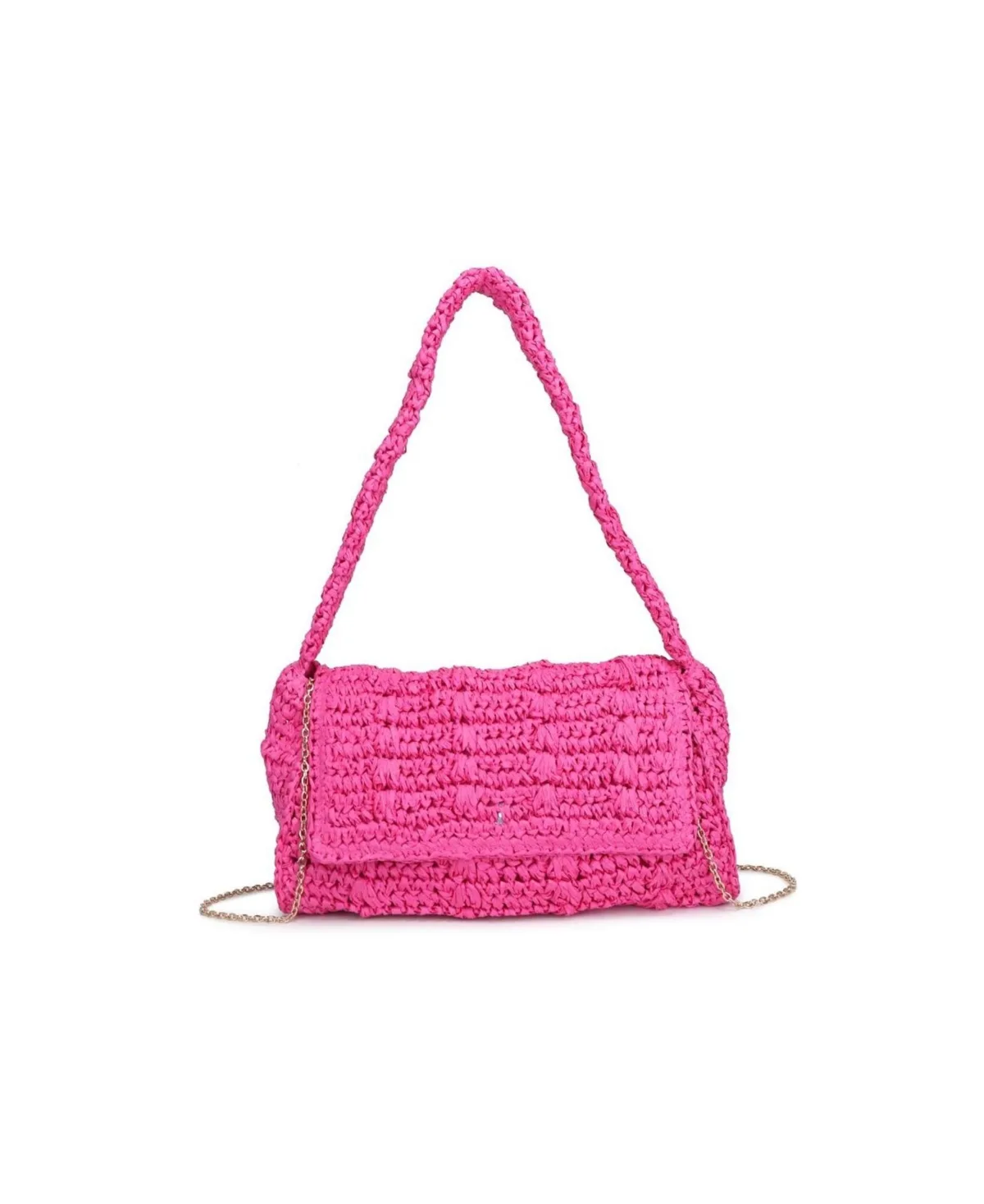 Anika Woven Straw Detachable Chain Strap Crossbody