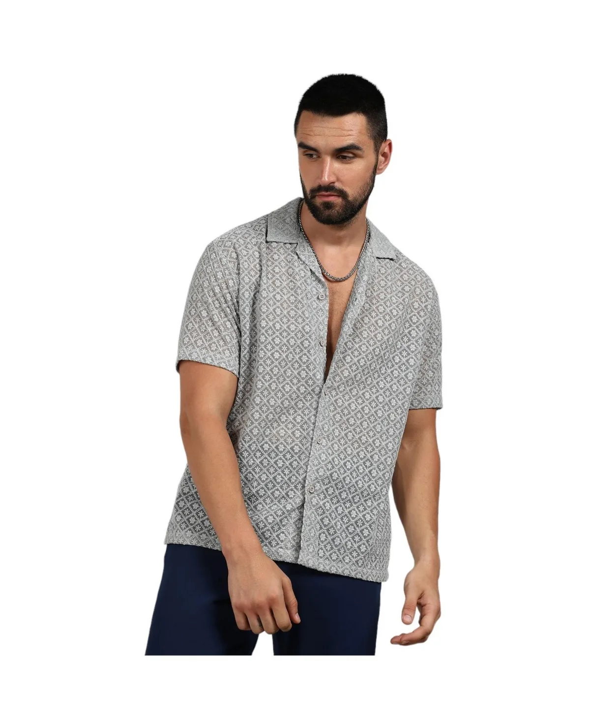 Floral Embroidered Shirt by Campus Sutra