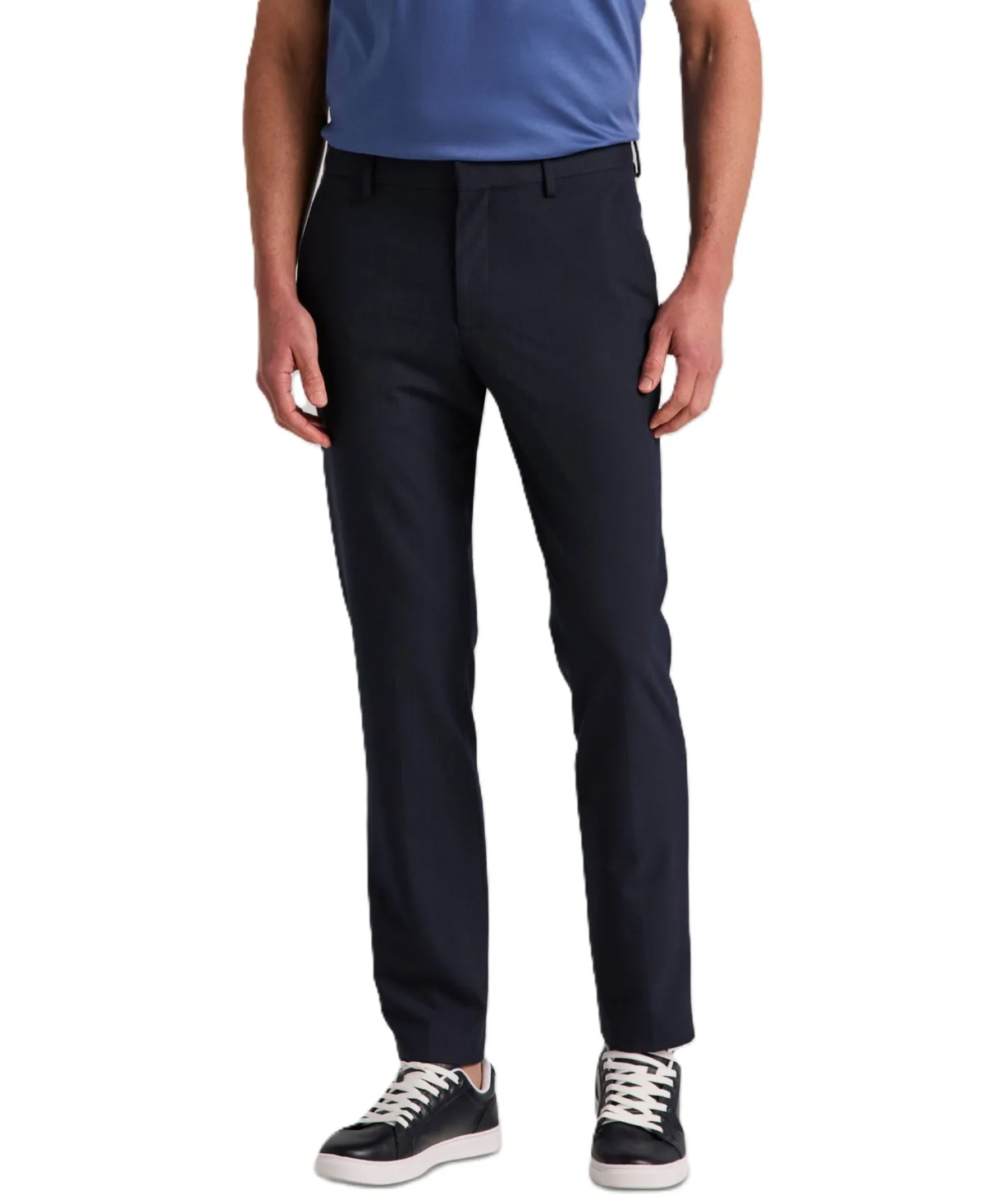 Regular-Fit Soft Touch Plainweave Stretch Pant by Perry Ellis
