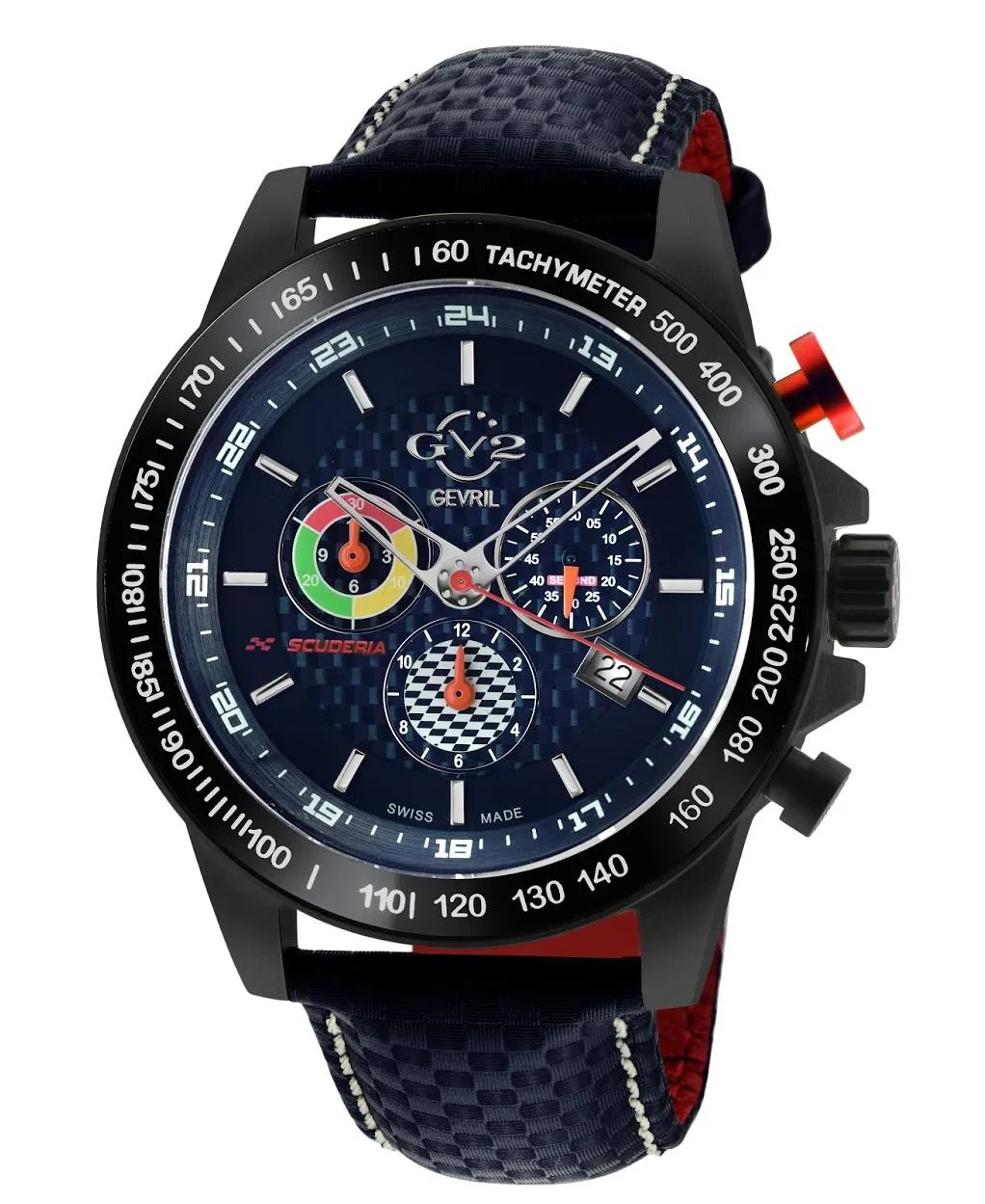 Scuderia Swiss Quartz Italian Leather Strap Watch by Gv2 by Gevril