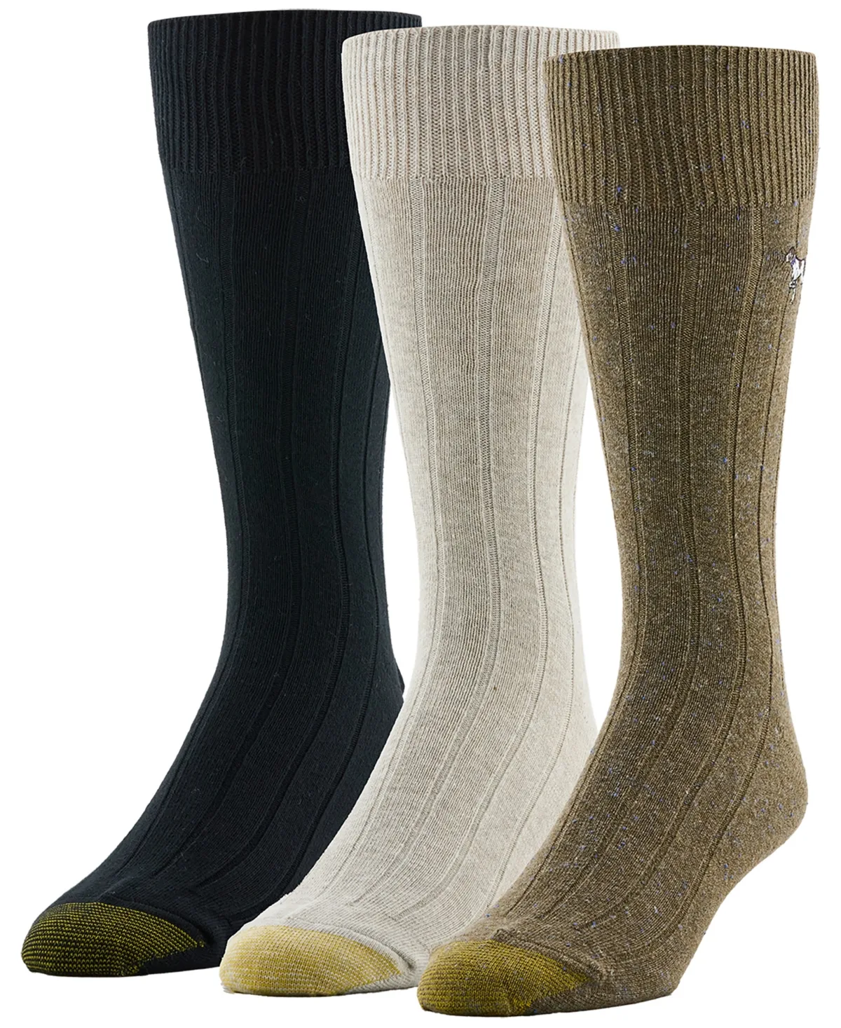 Hampton Ribbed Crew Socks, 3-Pack