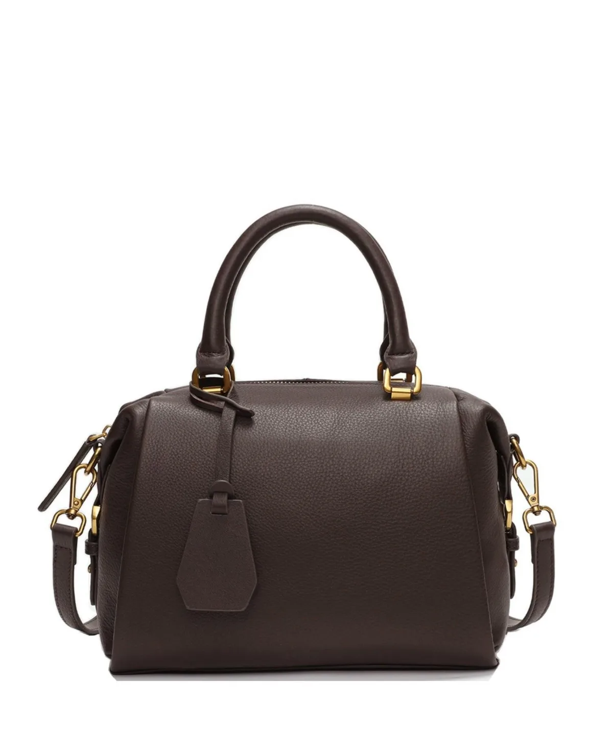 Quinn Pebbled Leather Doctor Bag Structured Top Handle Satchel Crossbody Bowling Handbag by Susu