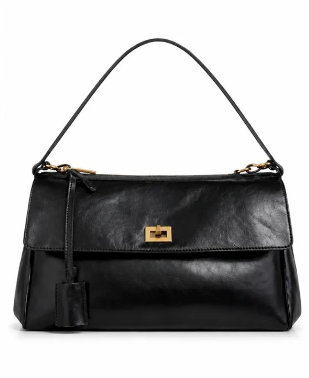 Locked in Traveler Faux Leather Turn-Lock Closure Shoulder Bag