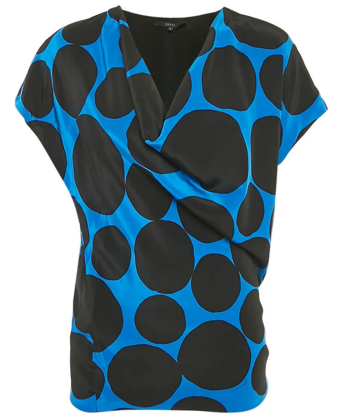 Pre-Owned Polka Dots Silk Cowl Neck by Gucci