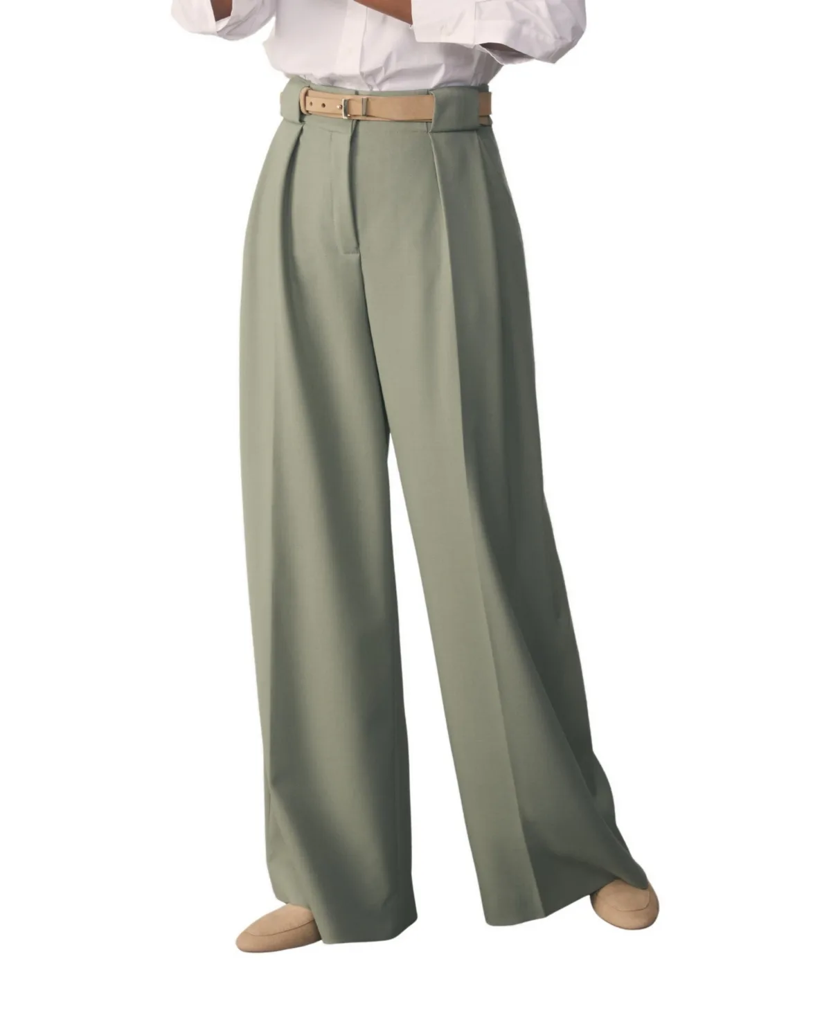 Lyon High-Rise Palazzo Wide-Leg Pants by The Fold
