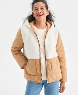 Mixed Media Sherpa Jacket by Style & Co