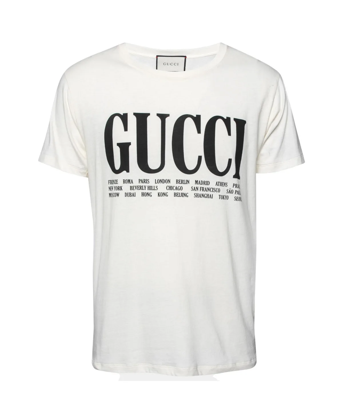 Pre-Owned Cities Logo Cotton T-Shirt by Gucci
