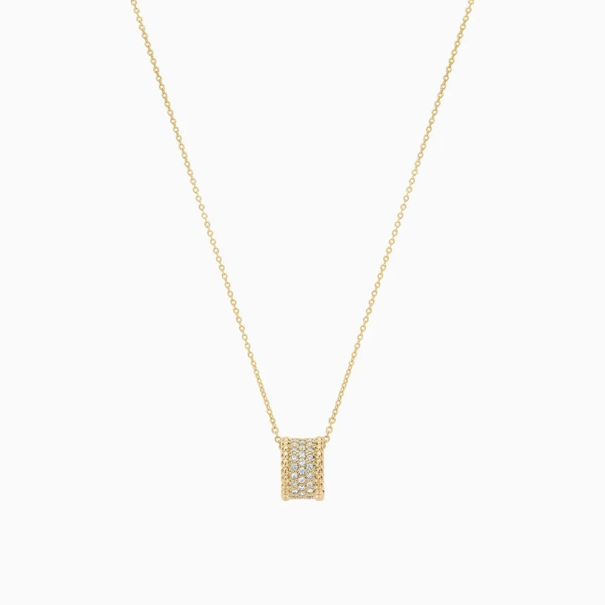 Josh & Chloe Rosa Round Crystal Pendant Necklace 14k Gold Plated Classic Style