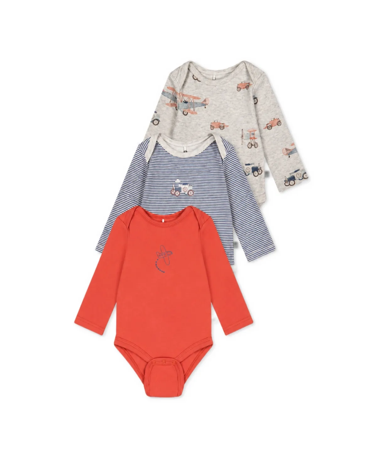 Three Pack Cotton Onesie Printed Airplanes by Deux Par Deux