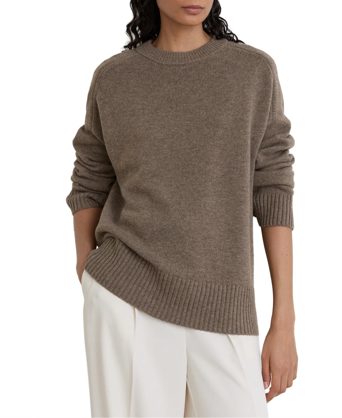 Riley Wool-Cashmere Crew-Neck Raglan Jumper by Reiss