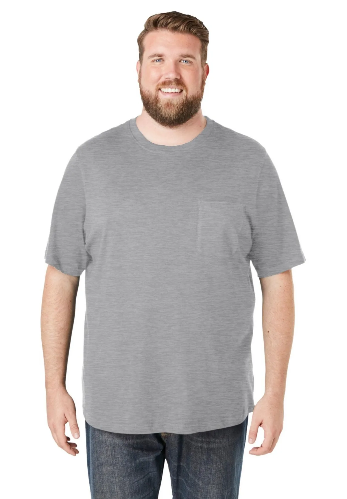 Shrink-Less Lightweight Pocket Crewneck T-Shirt