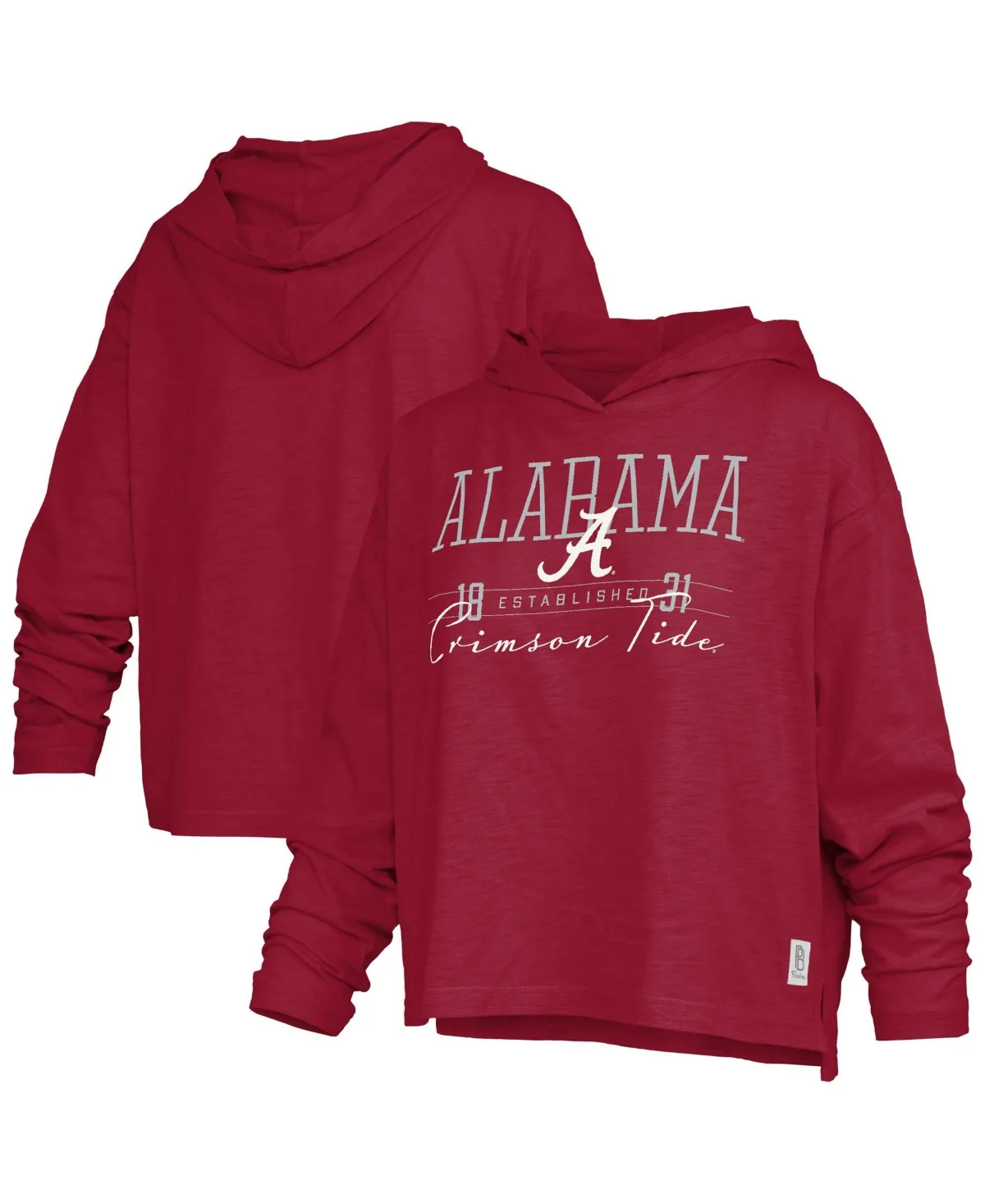 Alabama Crimson Tide Castillo Slub Waist Length Long-Sleeve Hoodie by Pressbox