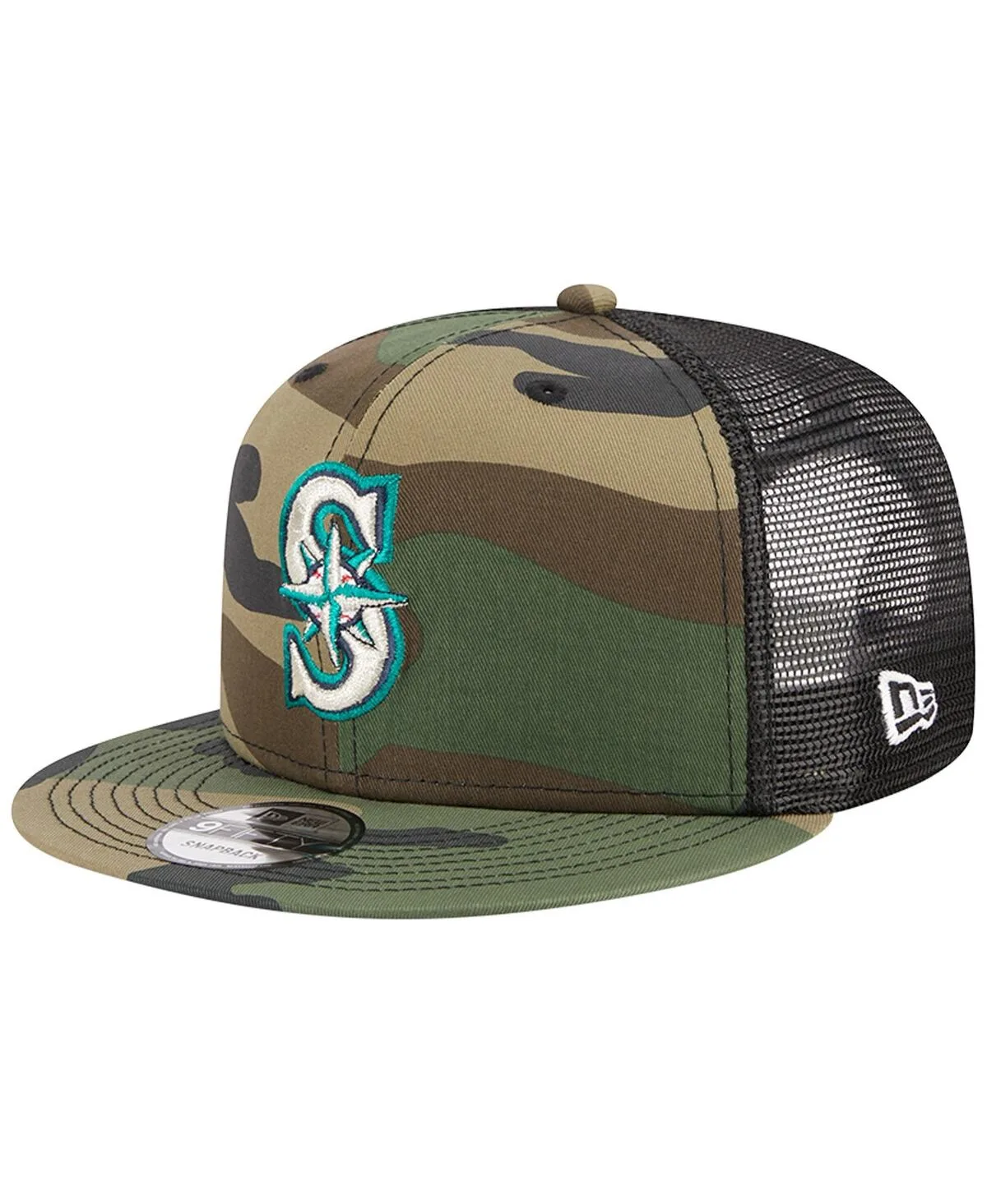 Seattle Mariners Woodland Camo Trucker 9FIFTY Snapback Hat