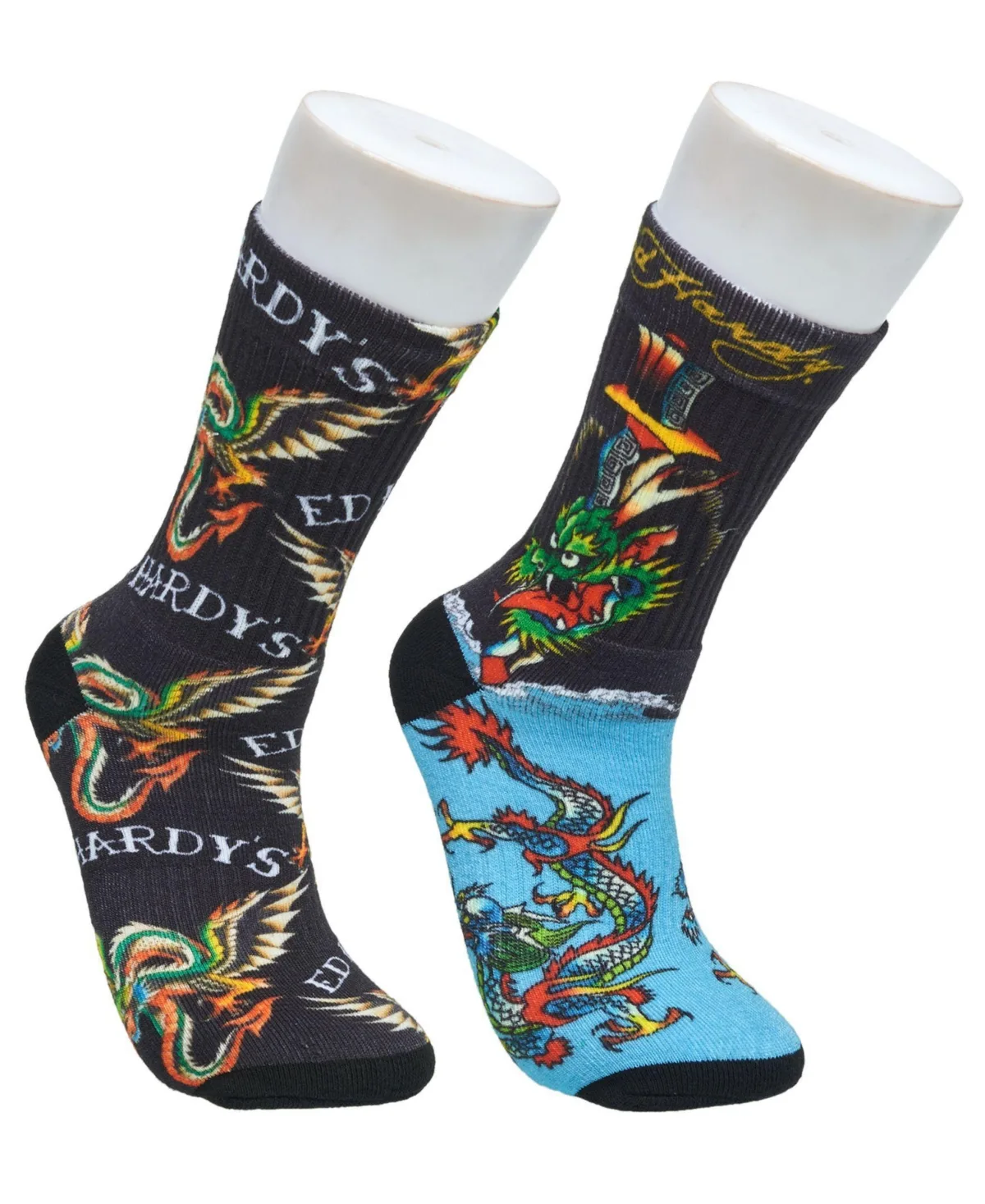 360 Bird Dragon Print Full Cushion Crew Socks, 2-Pack by Ed Hardy