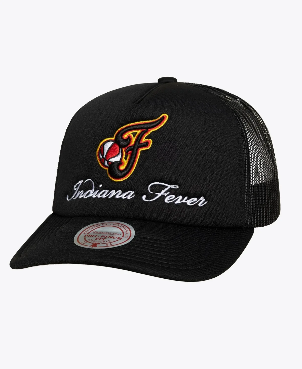 Indiana Fever Script Adjustable Trucker Hat by Mitchell & Ness