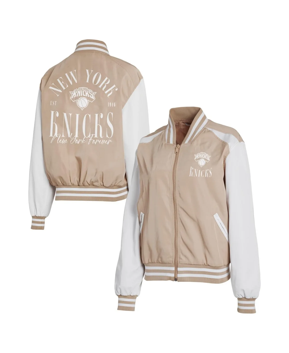 Wear by Erin Andrews New York Knicks Full-Zip Relaxed-Fit Tonal Bomber Jacket by Wear by Erin Andrews
