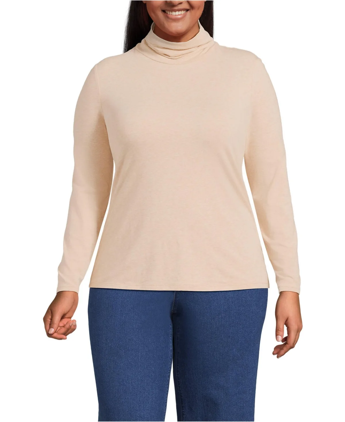 Lightweight Jersey Long Sleeve Turtleneck by Lands' End