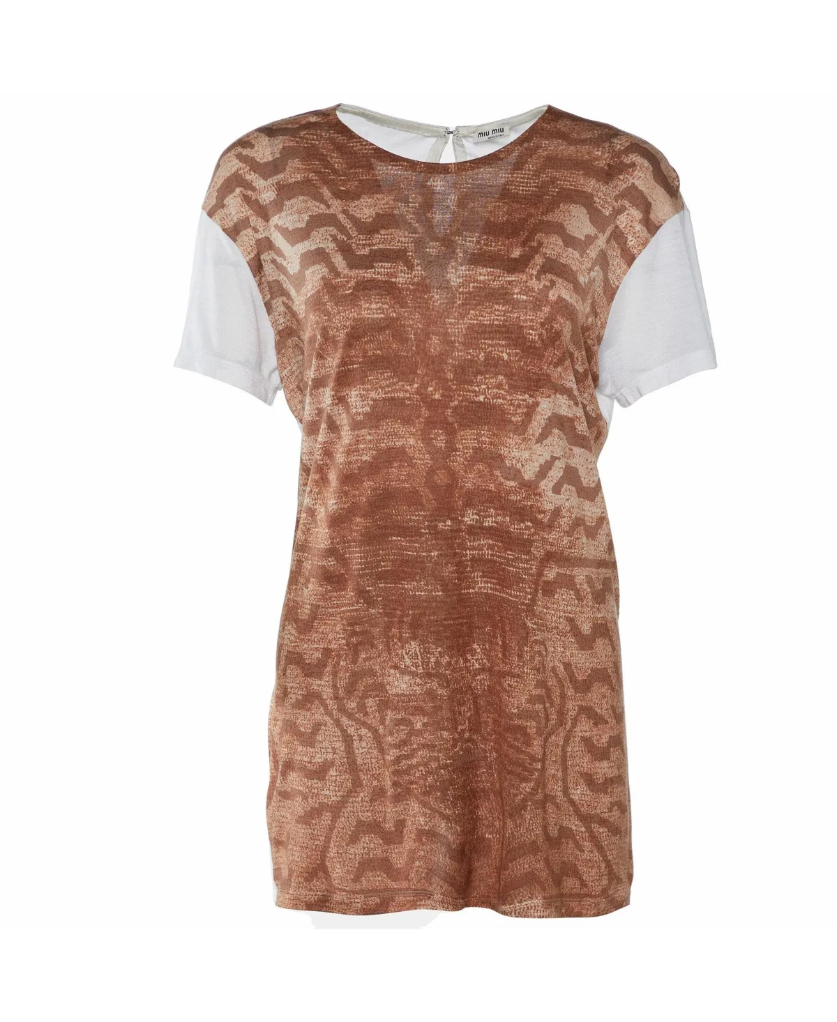 Pre-Owned Miu Miu Animal Print Colorblock Modal Knit Top by Miu Miu