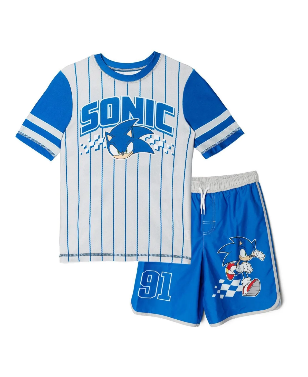 2-Piece Swimwear Rash Guard and Trunks Set by Sonic the Hedgehog