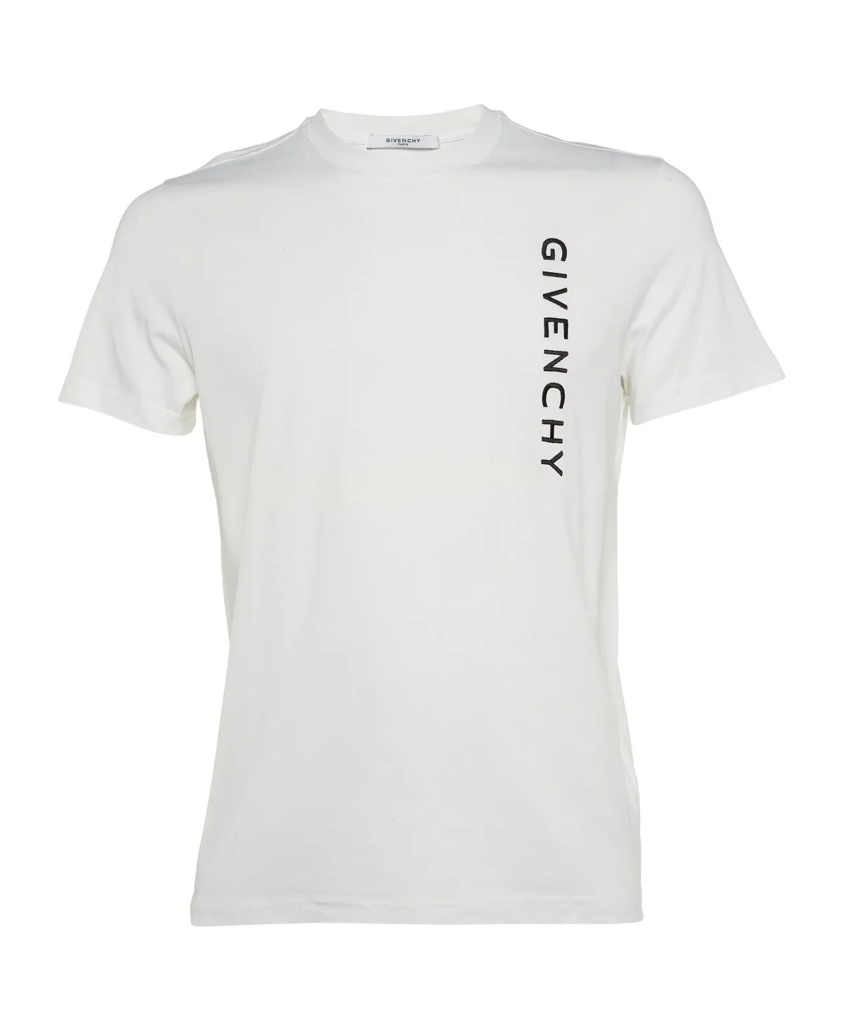 Pre-Owned Vertical Logo Embroidered Cotton T-Shirt by GIVENCHY