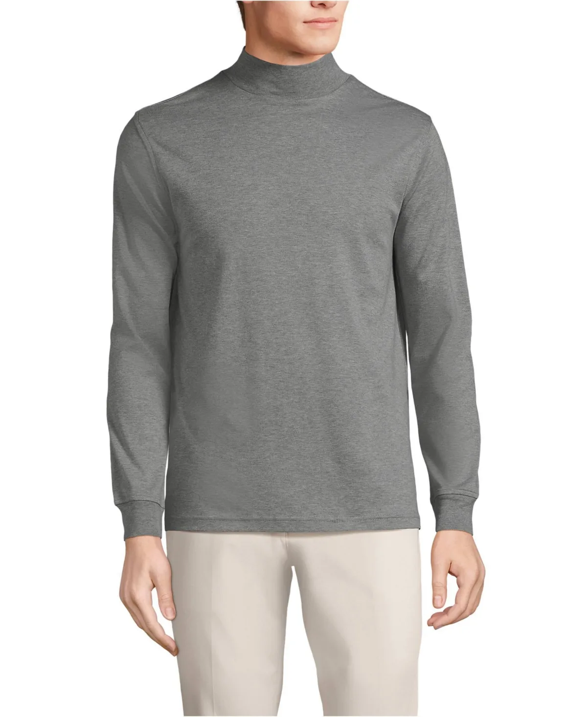Cotton Supima Mock Turtleneck by Lands' End