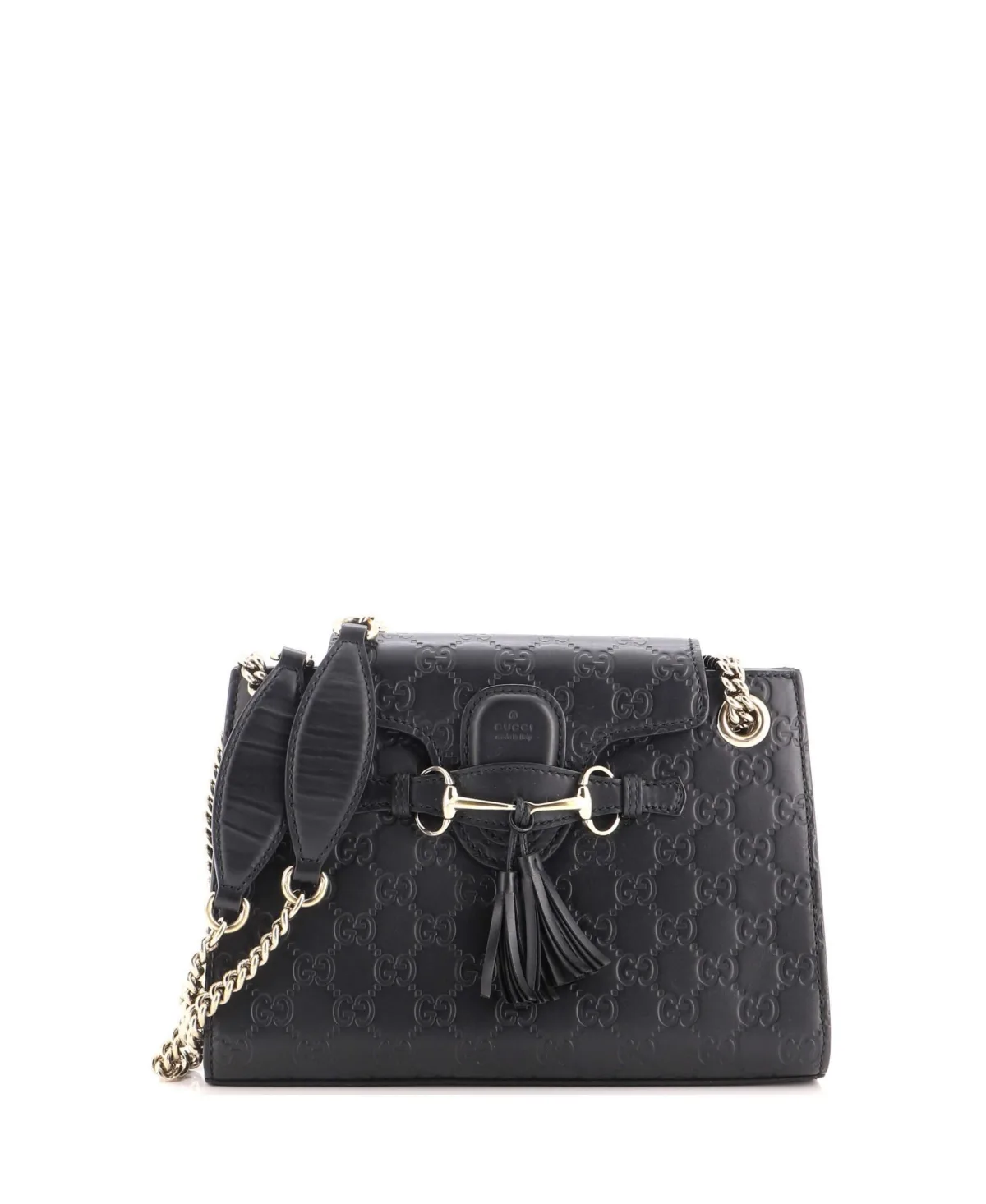 Pre-Owned Gucci Small Emily Chain Flap Shoulder Bag Guccissima Leather by Gucci