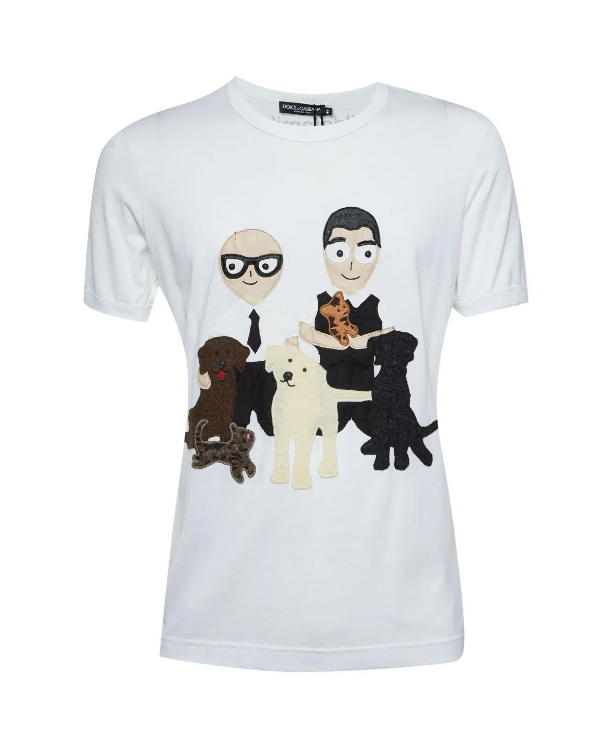 Pre-Owned Dolce & Gabbana Dg Family Applique Cotton T-Shirt by Dolce & Gabbana