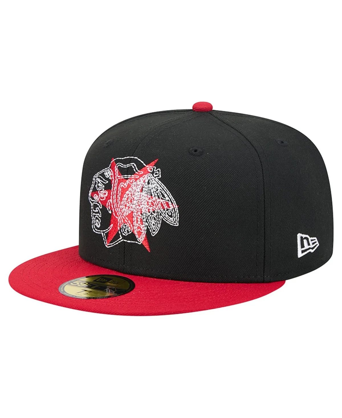 Chicago Blackhawks 59FIFTY City Icon Stitched Overlay Flat-Bill Fitted Hat by New Era