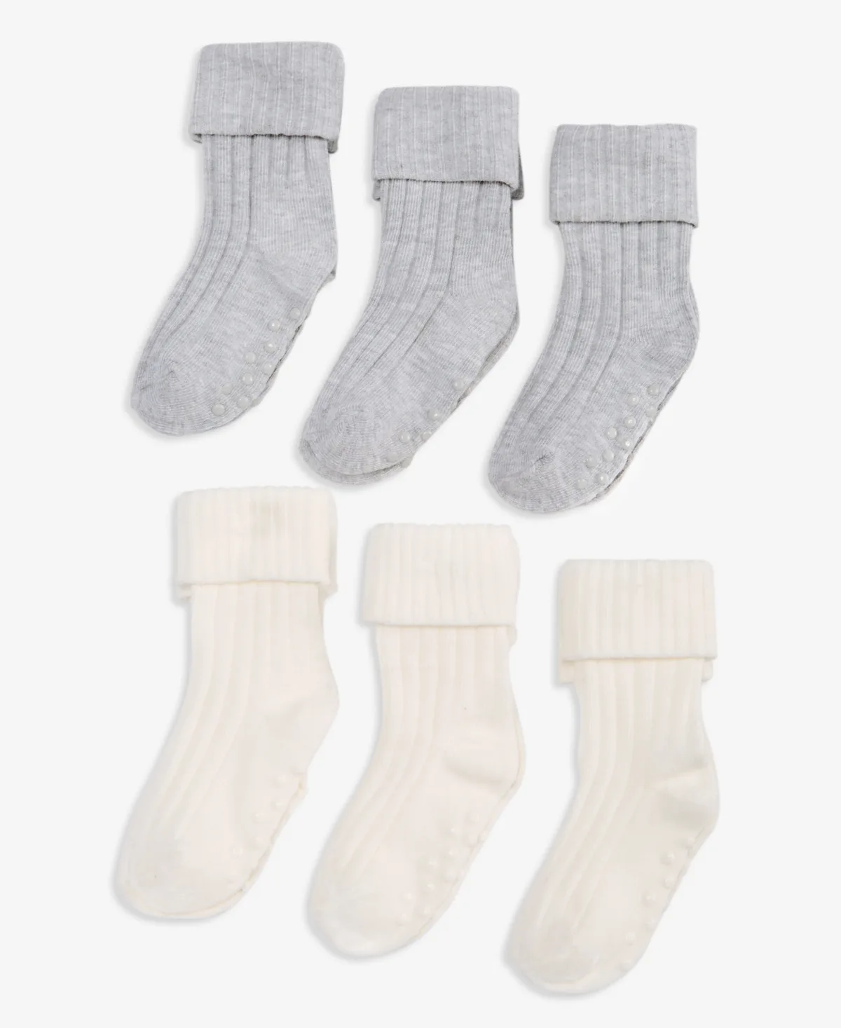 6-Pack Ribbed-Knit Cotton-Blend Crew Socks by First Impressions