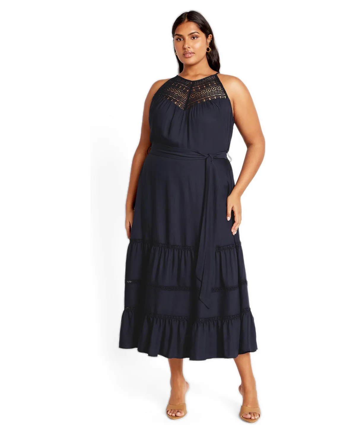 Alessia Crochet Midi Dress by City Chic