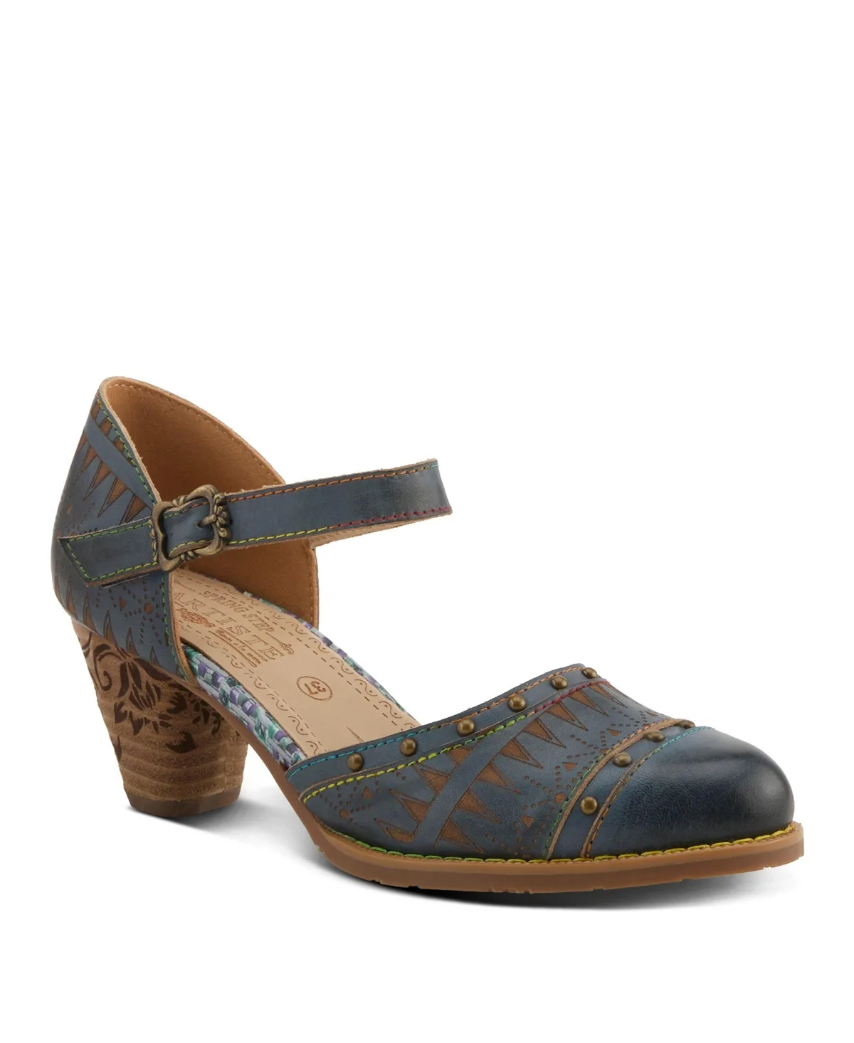 Spring Step Niobella Mary Jane with Hand-Painted Leather by Lartiste