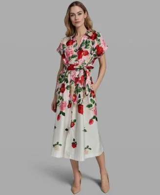 Printed Collared Shirt Dress by Karl Lagerfeld