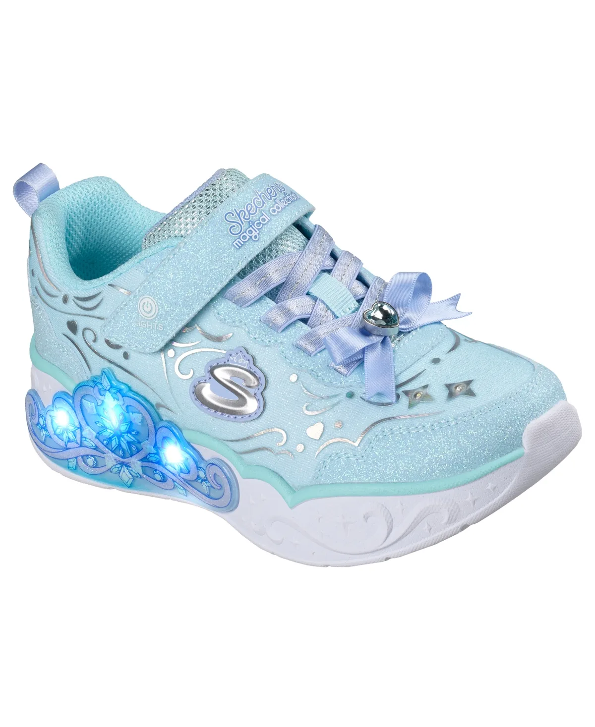 S Lights: Princess Steps Fastening Strap Light-Up Lifestyle Sneakers by Skechers