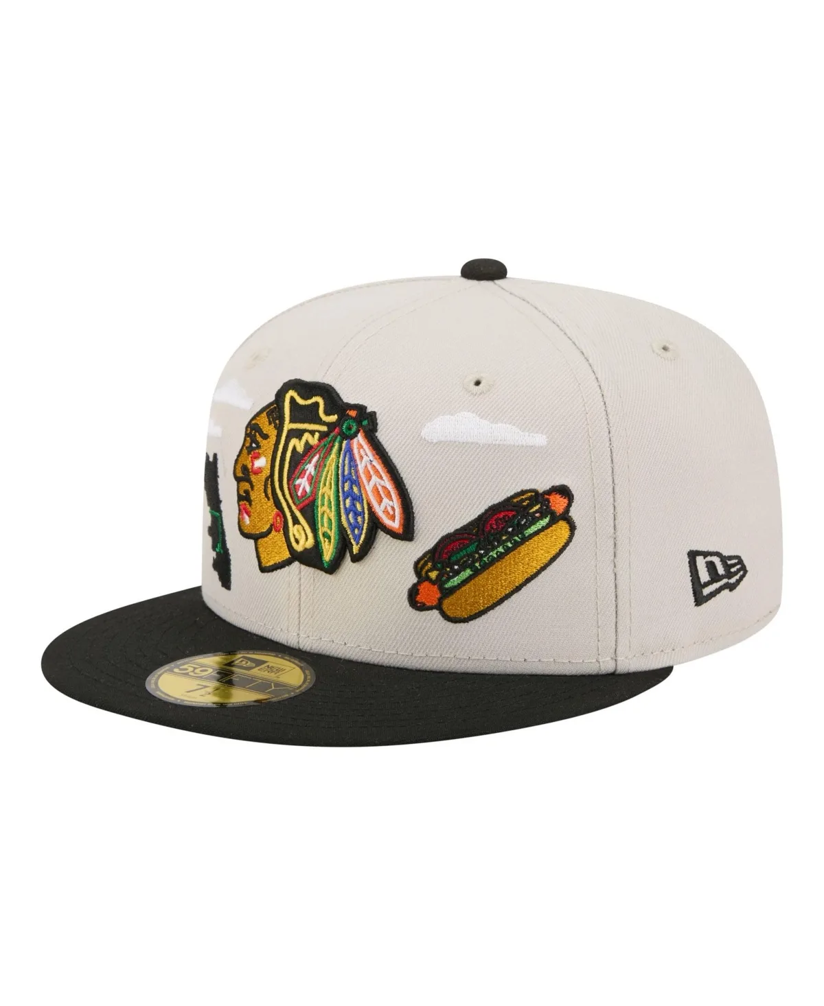 Chicago Blackhawks Localized City Icon 59FIFTY Contrasting Visor Fitted Hat by New Era