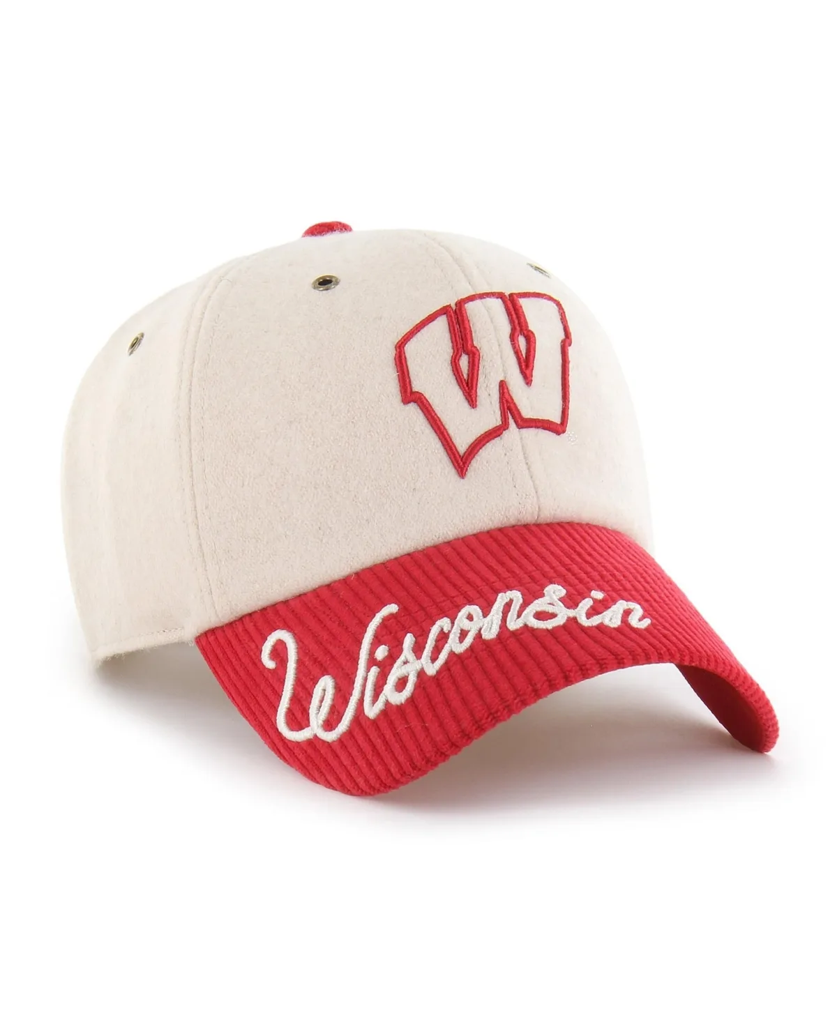Wisconsin Badgers Rope Script Clean Up Adjustable Hat by 47 Brand