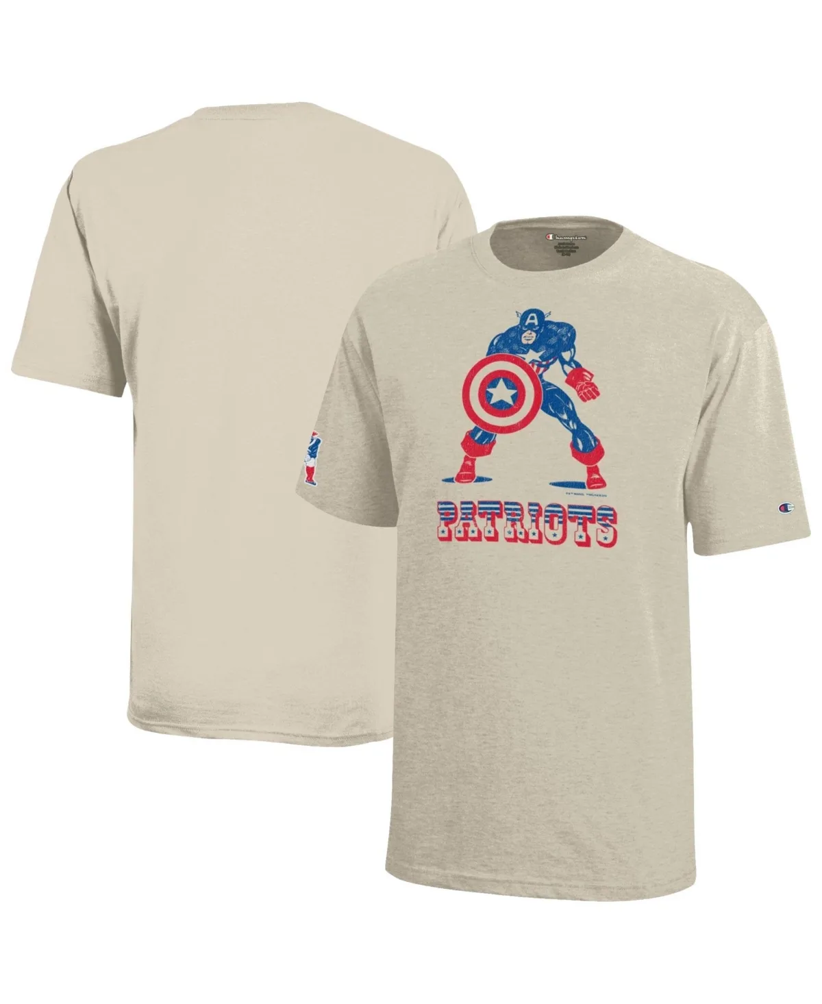 New England Patriots Captain America Vintage-Style Graphic T-Shirt by Champion