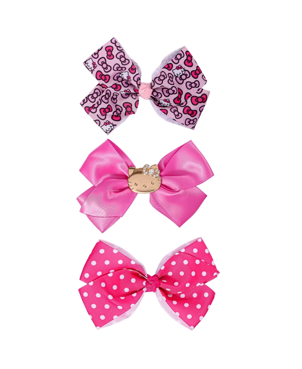 Officially Licensed Alligator-Clip Hair Clips 3-Piece Set by Hello Kitty