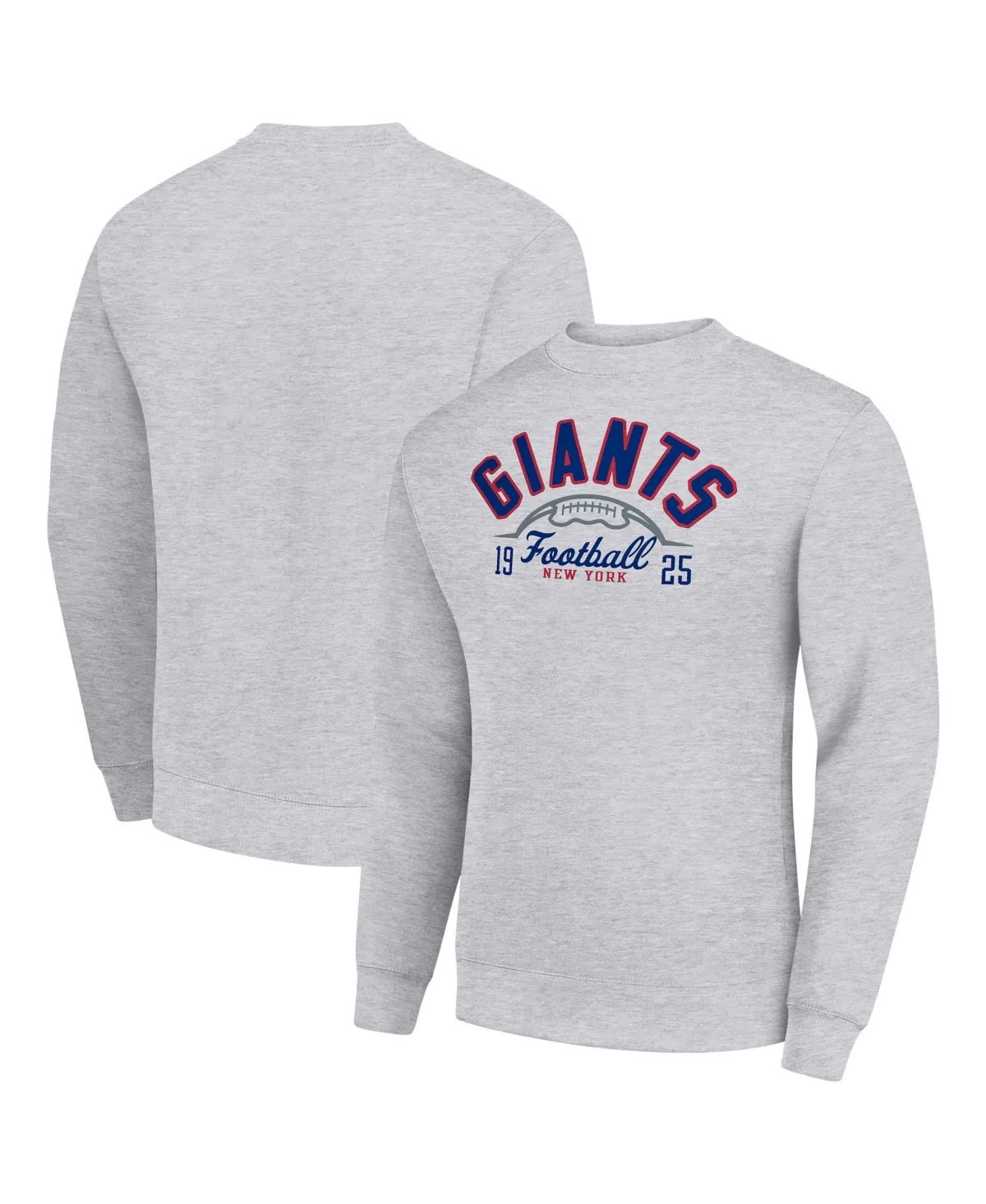New York Giants Half Ball Long-Sleeve Fleece Pullover Sweatshirt by Starter