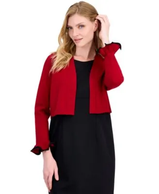 Cropped Shawl Collar Shrug with Lurex Cuff by Kasper