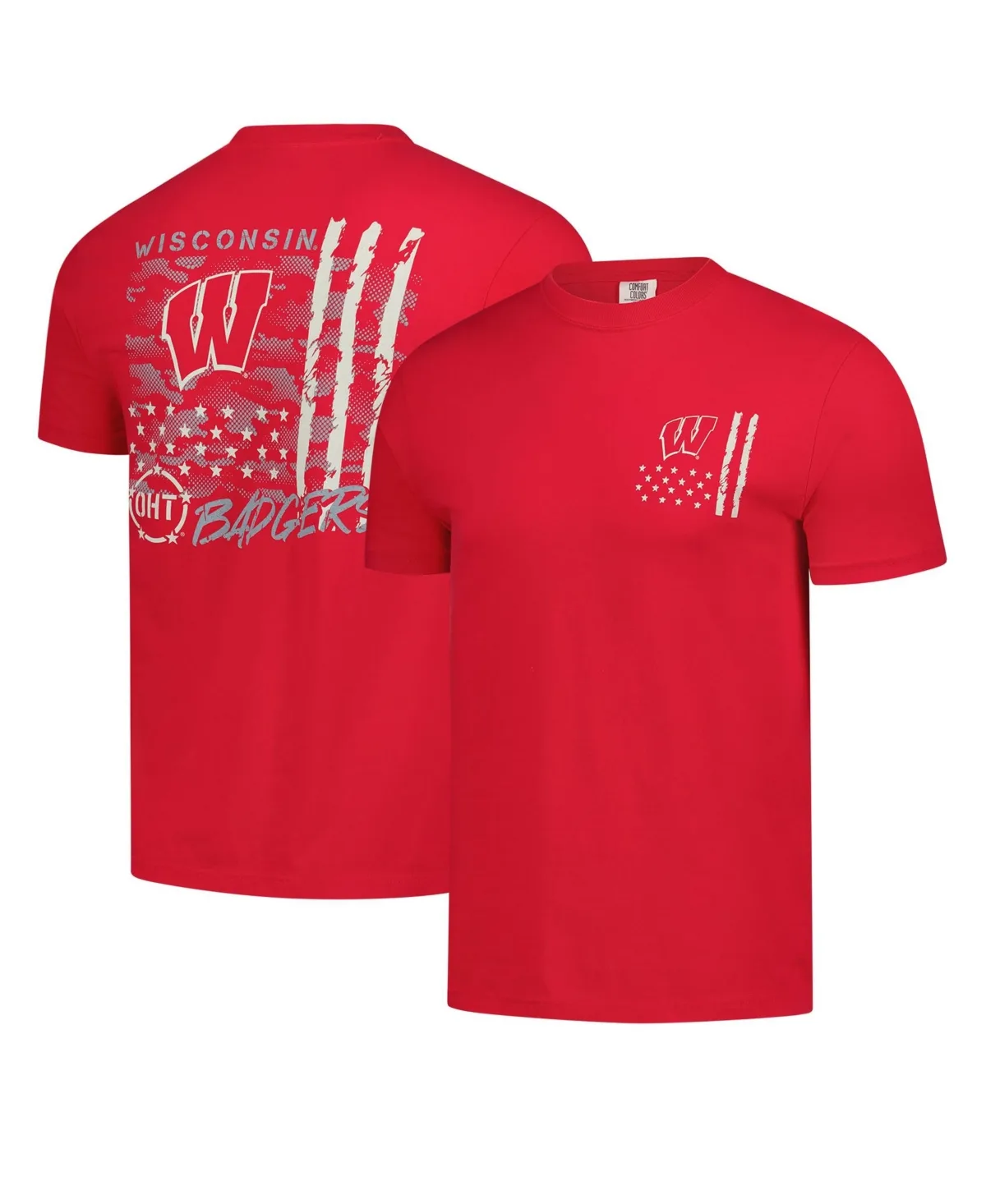 Wisconsin Badgers Comfort Colors Oht Camo Overlay T-Shirt by Image One